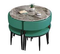 Moderno juego de mesa de comedor para muebles de cocina de 4 a 5 piezas, mesa de reunión cuadrada/redonda con sillas para espacios pequeños, muebles de comedor elegantes, diseño que ahorra espacio.