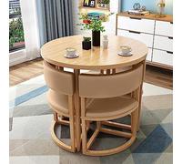 Moderno juego de mesa de comedor plegable y silla para sala de conferencias de negocios y balcón del hogar, mesa redonda pequeña, perfecta para negociaciones y áreas de ocio