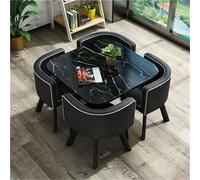 Moderno juego de mesa de comedor redonda con 4 sillas de 80 cm, mesa de desayuno, ahorra espacio, para habitaciones pequeñas, elegante solución de comedor en casa, 80 x 75 cm (ancho x alto)