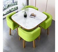 Moderno juego de mesa de comedor redonda con 4 sillas, muebles elegantes de cocina y oficina, mesa de comedor que ahorra espacio para 4 decoraciones versátiles de sala de conferencias
