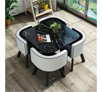 Moderno juego de mesa de comedor redonda con sillas, 80 x 75 cm, muebles de cocina elegantes para el hogar y el jardín, perfecto para desayuno, almuerzo, cena y conferencias