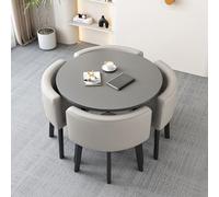 Moderno juego de mesa de comedor redonda con sillas, 80 x 75 cm, para el hogar y el jardín, desayuno y cena, uso en conferencias, muebles elegantes para comedor