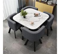 Moderno juego de mesa de comedor redonda con sillas, 80 x 75 cm, perfecto para cocina, desayuno, bar, sala de conferencias, muebles de hogar y jardín