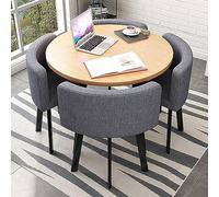 Moderno juego de mesa de comedor redonda con sillas, diseño que ahorra espacio para comedor, sala de estar, recepción y más