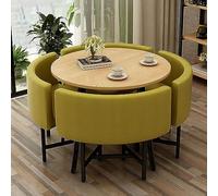 Moderno juego de mesa de comedor redonda con sillas, diseño que ahorra espacio para comedor, sala de estar, sala de conferencias, salón y más