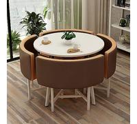 Moderno juego de mesa de comedor redonda con sillas, diseño que ahorra espacio para comedor, sala de estar, sala de conferencias, salón y más