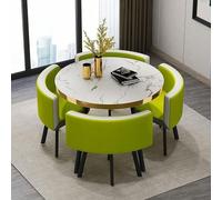 Moderno juego de mesa de comedor redonda con sillas, mesa de desayuno de cocina para uso en casa/jardín, conferencias, 80 x 75 cm, muebles elegantes para comedor