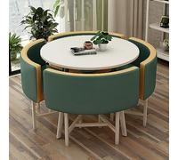 Moderno juego de mesa de comedor redonda con sillas, muebles que ahorran espacio para comedor, sala de estar y más