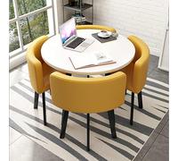 Moderno juego de mesa de comedor redonda con sillas, muebles que ahorran espacio para comedor, sala de estar y más, ideal para espacios pequeños, juego de comedor elegante y funcional, perfecto para