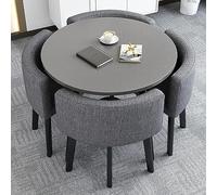 Moderno juego de mesa de comedor redonda con sillas, muebles que ahorran espacio para comedor, sala de estar y más
