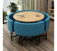 Moderno juego de mesa de comedor redonda con sillas, muebles que ahorran espacio para sala de estar, conferencias, silla elegante y funcional en cualquier espacio. (48)