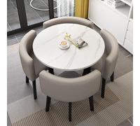 Moderno juego de mesa de comedor redonda con sillas para cocina, barra de desayuno, mesa redonda pequeña y juego de sillas para comedor, 80 x 74,9 cm, muebles simples y elegantes #65