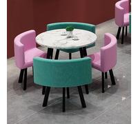 Moderno juego de mesa de comedor redonda con sillas para cocina, desayuno y conferencia, elegante mesa de 80 x 75 cm para el hogar/jardín, perfecta para cena y bar
