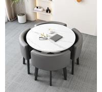 Moderno juego de mesa de comedor redonda con sillas para cocina, mesa pequeña de barra de desayuno y silla, mesa redonda para comedor, muebles redondos simples de 31.5 x 29.5 pulgadas