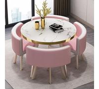 Moderno juego de mesa de comedor redonda con sillas para el hogar/jardín, 80 x 75 cm, mesa de conferencias para desayuno y cena, muebles elegantes #13