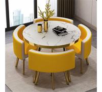 Moderno juego de mesa de comedor redonda con sillas para espacios pequeños, 80 x 74,9 cm, mesa redonda de barra de desayuno y silla para cocina/comedor, muebles redondos simples para el hogar u