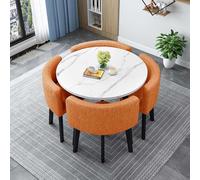 Moderno juego de mesa de comedor redonda/cuadrada con 4 sillas, mesa de conferencia para 4 personas, mesa de recepción y silla, combo para sala de estar, 90 x 75 cm