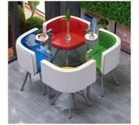 Moderno juego de mesa de comedor redonda/cuadrada con sillas, mesa de bar de desayuno y asientos de cocina para el hogar, balcón, oficina, dormitorio, biblioteca, elegante y versátil, 41 pulgadas