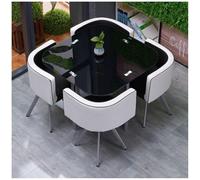 Moderno juego de mesa de comedor redonda/cuadrada con sillas, mesa de barra de desayuno, cocina, balcón, dormitorio, biblioteca, piel de oficina, diseño elegante y versátil de 43 pulgadas