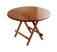 Moderno juego de mesa de comedor redonda de madera para 4 personas con acabado de nogal, mesa de comedor plegable y portátil para espacios pequeños, ideal para acampar y uso al aire libre, 100 x 75 cm