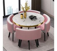 Moderno juego de mesa de comedor redonda, muebles de cocina pequeños simples con sillas, perfecto para barra de desayuno o comedor, mesa de conferencias redonda, 80 x 75 cm