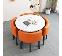Moderno juego de mesa de comedor redonda, muebles de cocina pequeños simples con sillas, perfecto para barra de desayuno o comedor, mesa de conferencias redonda, 80 x 75 cm