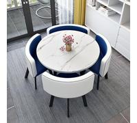 Moderno juego de mesa de comedor redonda, muebles de cocina pequeños simples con sillas, perfecto para barra de desayuno o comedor, mesa de conferencias redonda, 80 x 75 cm