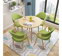 Moderno juego de mesa de comedor redonda para 4 elegantes muebles de sala de estar, mesa de café y sillas, adecuado para sala de ocio, casa de té, postre, sala de negociación (verde)