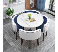 Moderno juego de mesa de comedor redonda para 4 personas con sillas, colección de muebles de comedor pequeños de 4 piezas (80 x 80 x 75 cm)