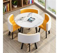 Moderno juego de mesa de comedor redonda para cocina, mesa redonda pequeña de barra de desayuno y silla, mesa redonda para comedor, juego de muebles redondos simples de 31.5 x 29.5 pulgadas (ancho x