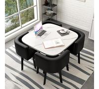 Moderno juego de mesa de comedor redonda para cocina y bar, 80 x 75 cm, muebles elegantes para cena, desayuno, reuniones, mesa y sillas incluidas