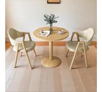 Moderno juego de mesa de comedor redonda y silla para 2 personas, elegante mesa de oficina circular pequeña con patas de metal, perfecta para cafeterías, salones de belleza y comedores.