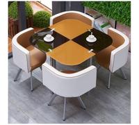 Moderno juego de mesa de comedor y silla redonda/cuadrada, elegante mueble de barra de desayuno para cocina, balcón, oficina, biblioteca, sala de billar, colección de comedor de 7 piezas