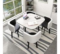 Moderno juego de mesa de comedor y silla redonda de cocina, perfecto para el hogar, jardín o restaurante, ideal para desayuno y cena