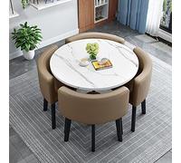 Moderno juego de mesa de comedor y sillas de 5 piezas para espacios pequeños, juego de mesa de cocina compacto para un comedor acogedor en el hogar