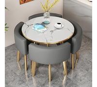 Moderno juego de mesa de comedor y sillas para 4 elegantes mesas de oficina, recepción, club para negociaciones de negocios, muebles redondos/cuadrados, juego de mesa de conferencia, comedor de cocina