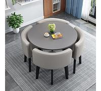Moderno juego de mesa de comedor y sillas para 4 muebles de oficina en casa, mesa de cocina con sillas de tela, juego de mesa de recepción, 80 x 80 x 75 cm, A18