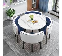 Moderno juego de mesa de conferencias con 4 sillas, mesa redonda ajustable para oficina, cocina, comedor, negociaciones y debates, diseño que ahorra espacio
