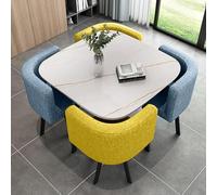 Moderno juego de mesa redonda con 4 sillas Slish perfecto para cocina, sala de estar, conferencias y recept, combo de piel de cactus de 33,8 x 75 cm