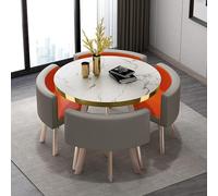 Moderno juego de mesa redonda de barra de desayuno para el hogar/jardín/restaurante, mesa de comedor y sillas para cena, muebles elegantes para cocina, 31.5 x 29.5 pulgadas, #22