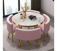 Moderno juego de mesa redonda para conferencias, elegante mesa de comedor y sillas para cocina, hogar, jardín, restaurante, ideal para desayuno, cena, reuniones, reuniones familiares