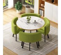Moderno juego de mesa redonda para conferencias, elegante mesa de comedor y sillas para cocina, hogar, jardín, restaurante, ideal para desayuno, almuerzo o reuniones de cena