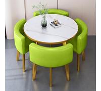 Moderno juego de mesa redonda para oficina y sala de estar, mesa de comedor verde para ahorrar espacio y negociación casual, mesa de centro de cocina para reuniones de oficina.
