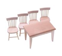 Moderno juego de mesa y silla de madera en miniatura para casas de muñecas a escala 1/12 y modelo de proyecto de manualidades, escenario, decoración de casas de muñecas, comedor