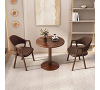 Moderno juego de mesa y silla de oficina para espacios pequeños, mesa de negociación, mesa de conferencia, mesa de café para 2 escritorios de recepción de negocios, color marrón