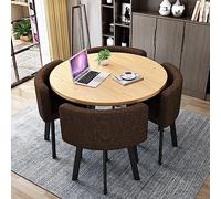 Moderno juego de mesa y silla de oficina, recepción, club, mesa de negociación con 4 sillas para sala de estar, hogar y dormitorio, color marrón