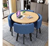 Moderno juego de mesa y silla para oficina, recepción, club, mesa de negociación con 4 sillas, muebles de sala de estar y dormitorio en color azul marino