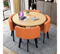Moderno juego de mesa y silla para oficina, recepción, club, mesa de negociación con 4 sillas, sala de estar y dormitorio, color amarillo limón