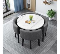 Moderno juego de mesa y sillas de comedor redonda/cuadrada para 4 personas, elegante combinación de mesa y silla de club para reuniones de negocios y negociaciones