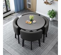 Moderno juego de mesa y sillas de comedor redonda/cuadrada para 4 personas, elegante mueble de sala de conferencias y oficina, ideal para reuniones de negocios y negociaciones